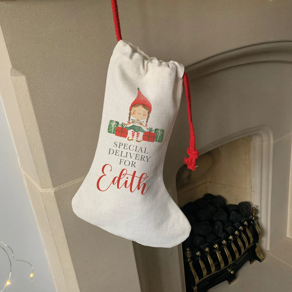 
                      
                        Personalised Elf Christmas Stocking
                      
                    