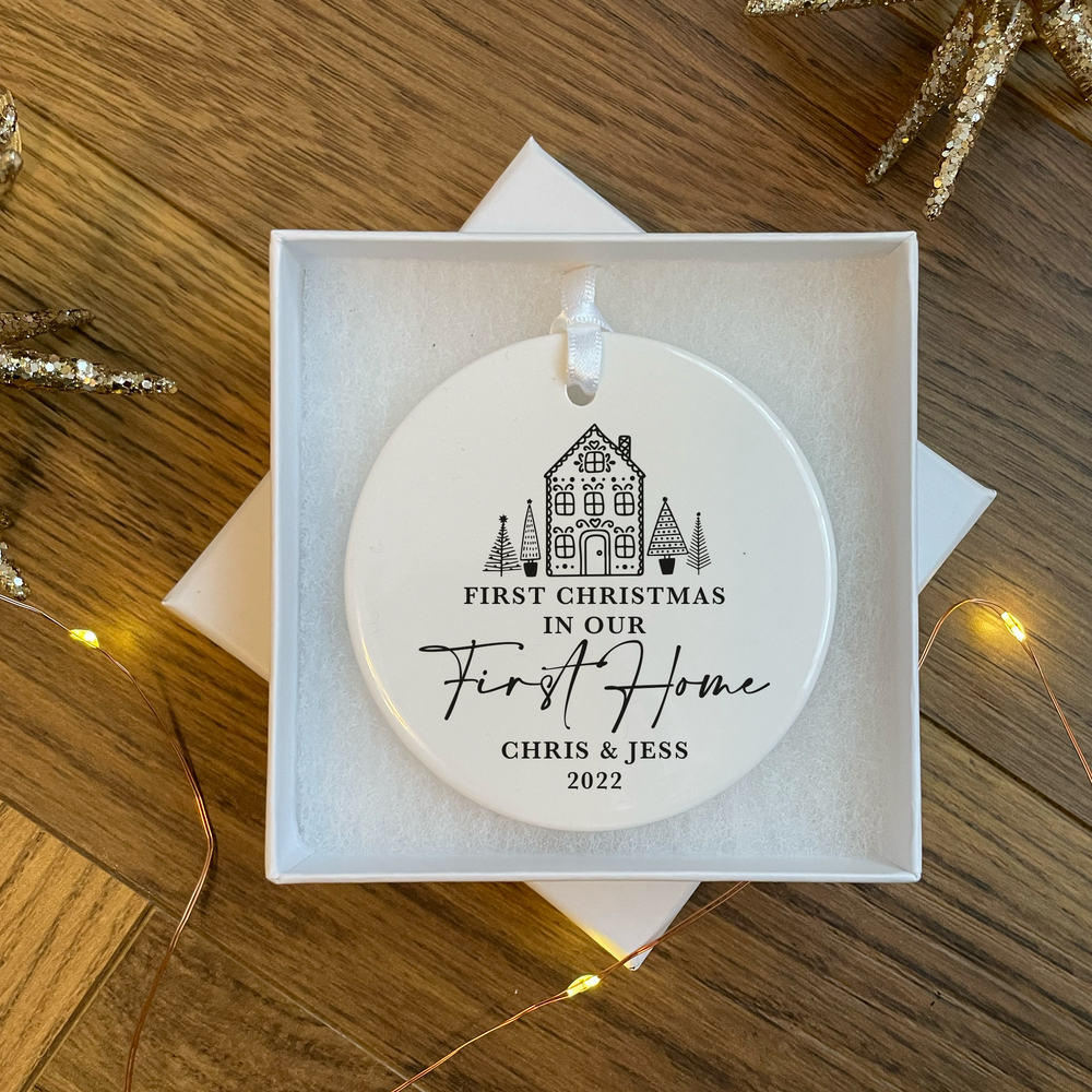 
                      
                        Personalised First Christmas in New Home Bauble
                      
                    