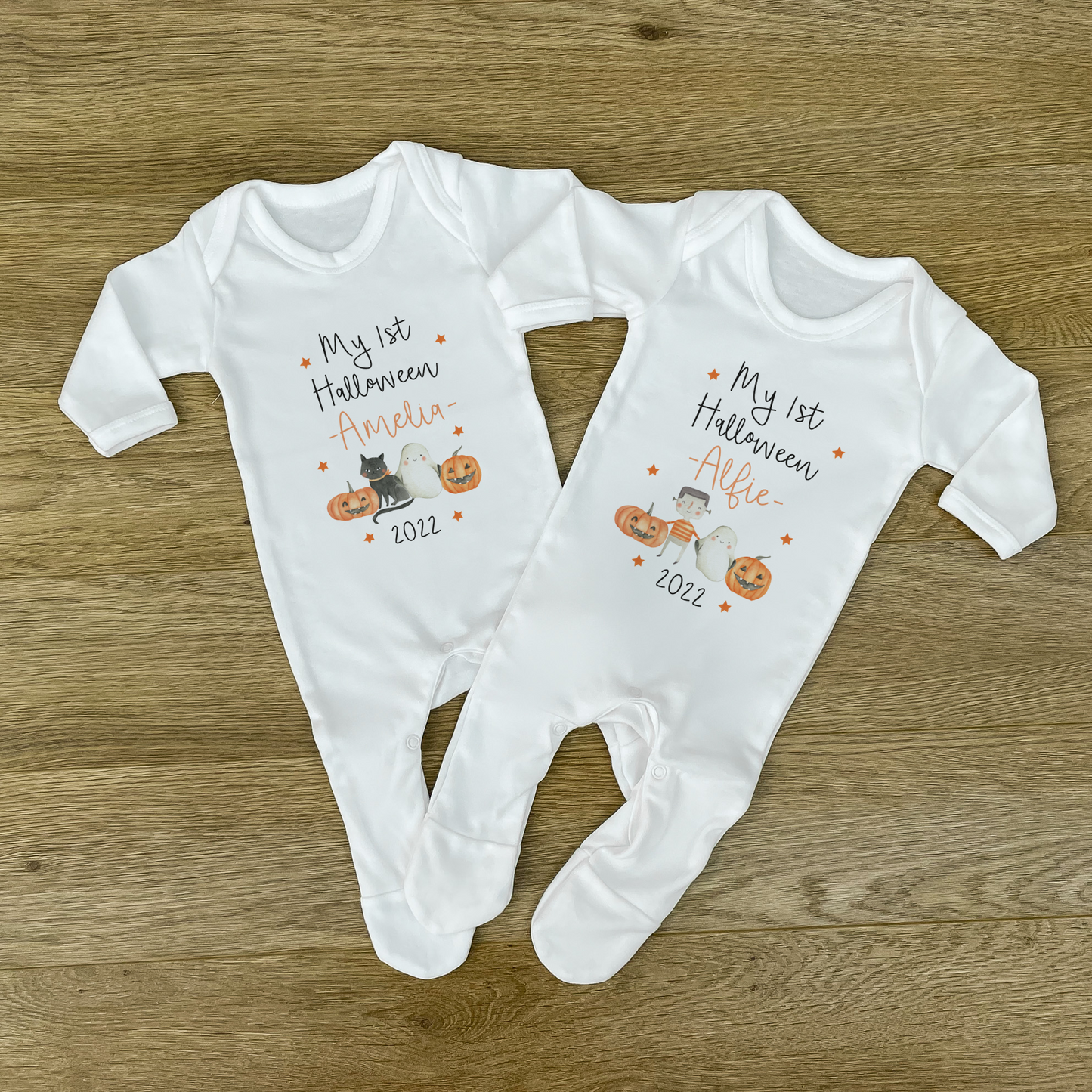 Personalised First Halloween Baby Vest & Sleepsuit