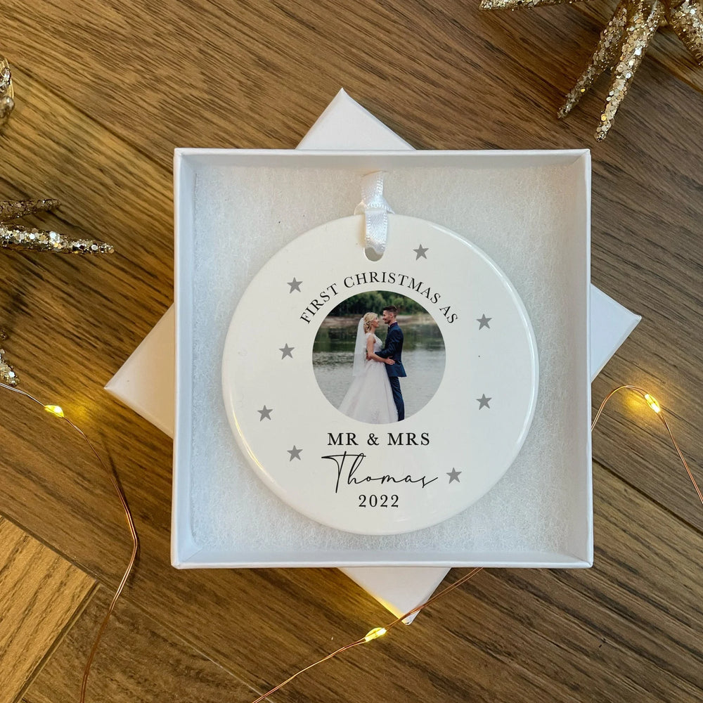 
                      
                        Personalised First Christmas as Mr & Mrs Ornament
                      
                    