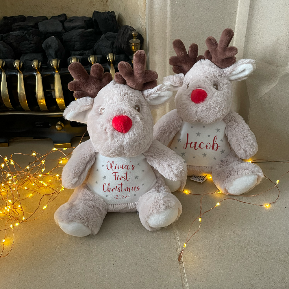 Personalised First Christmas Reindeer Teddy