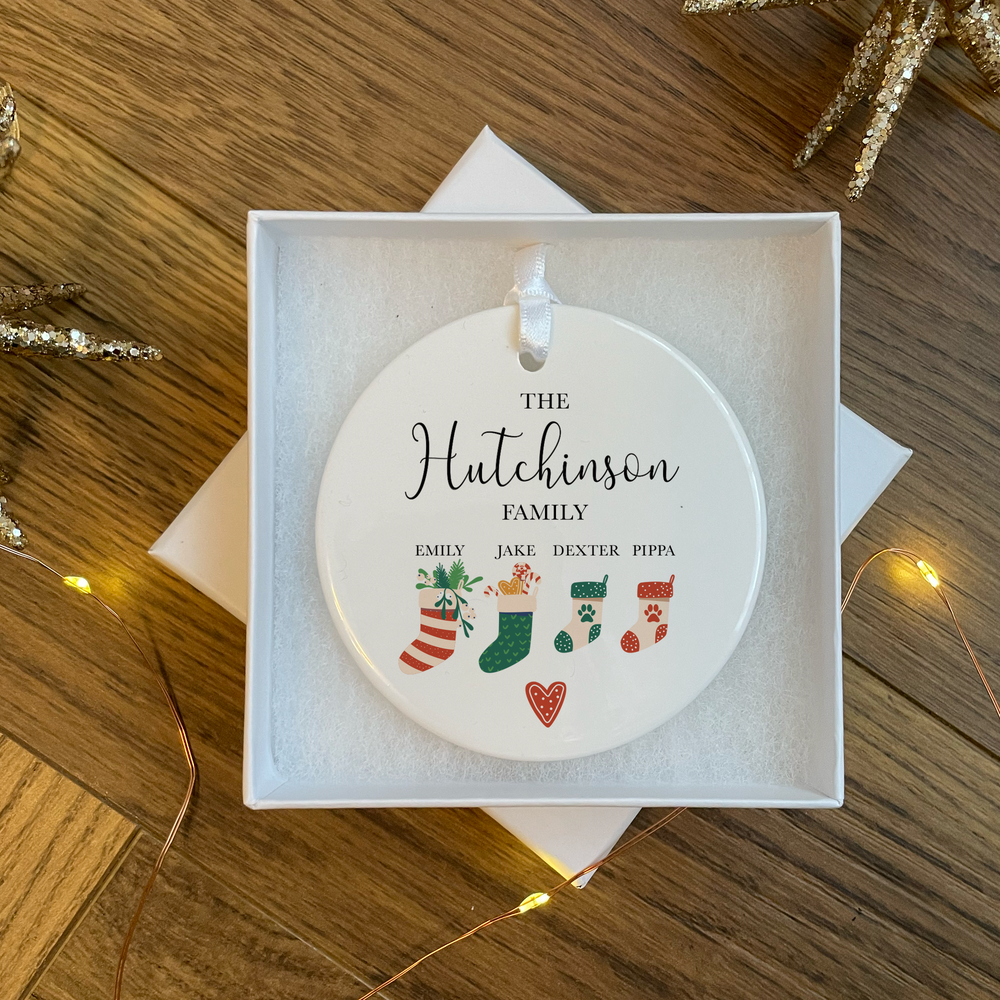 
                      
                        Personalised Family Stocking Bauble
                      
                    