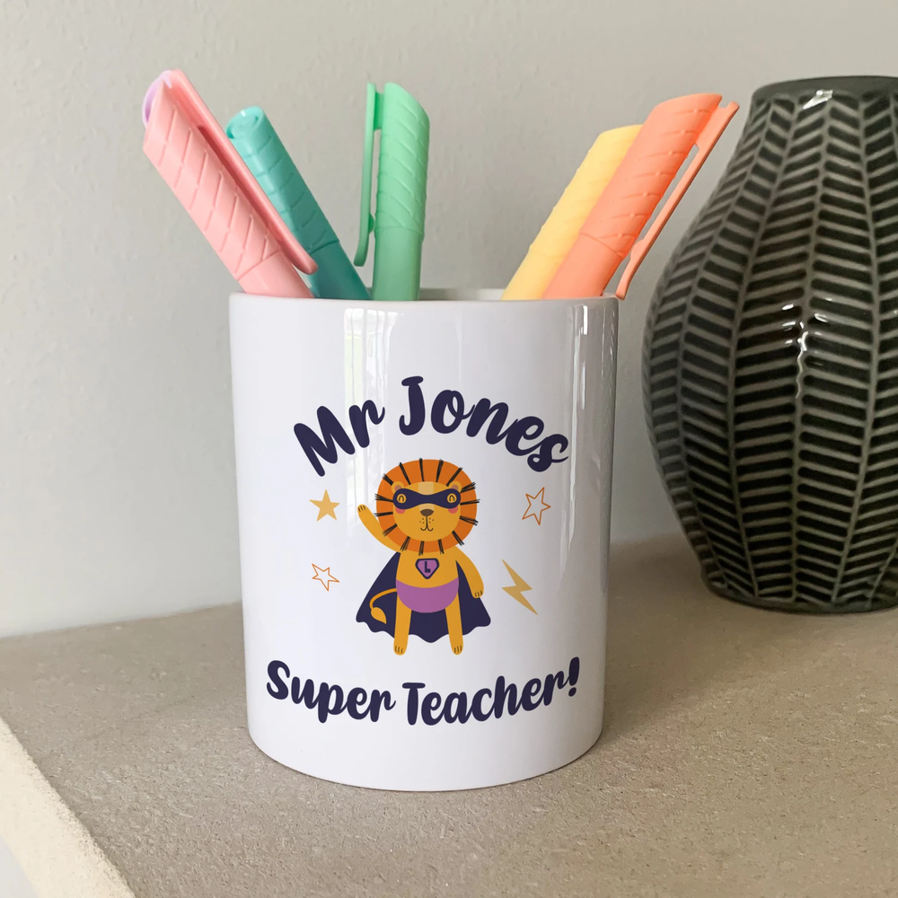 
                  
                    Personalised Super Teacher Pen Pot
                  
                