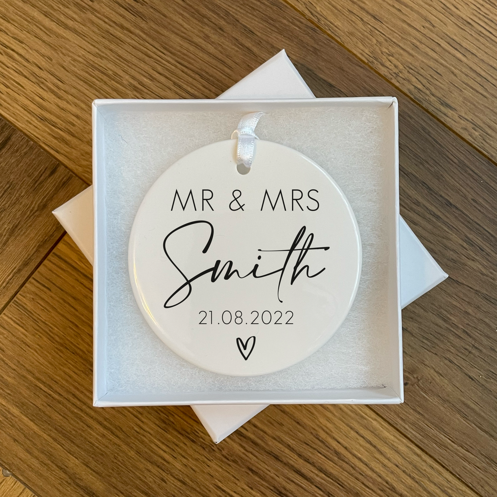 
                  
                    Personalised Mr & Mrs Wedding Ornament
                  
                