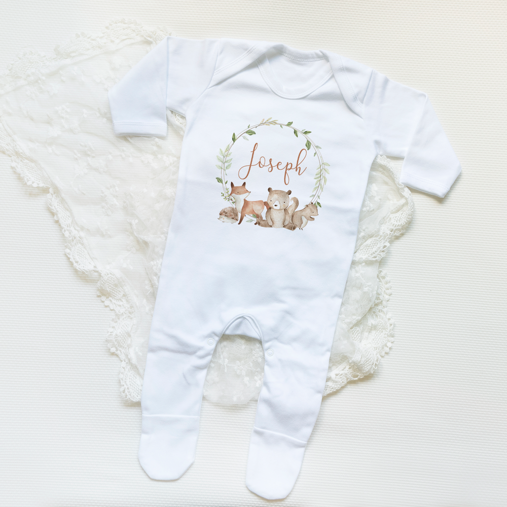 
                      
                        Personalised Woodland Baby Vest and Sleepsuit
                      
                    