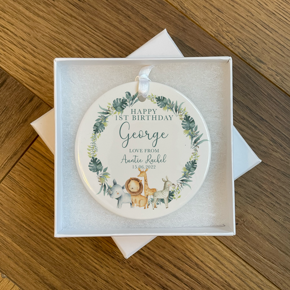 Personalised First Birthday Jungle Ornament