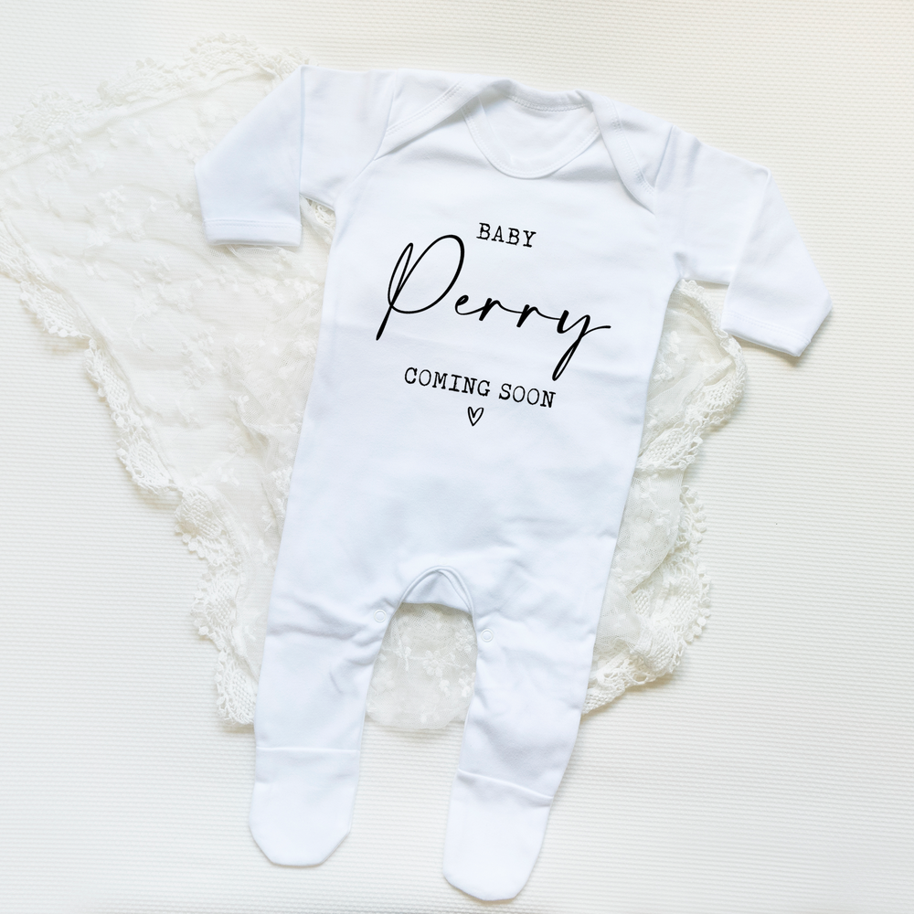 Coming Soon Baby Onesie: Custom Pregnancy Announcement