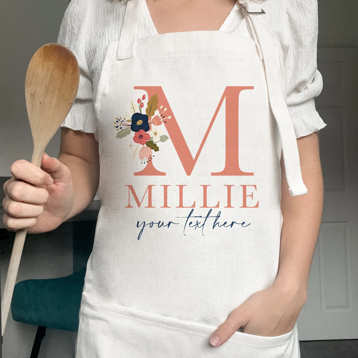 
                  
                    Personalised Floral Initial Apron
                  
                