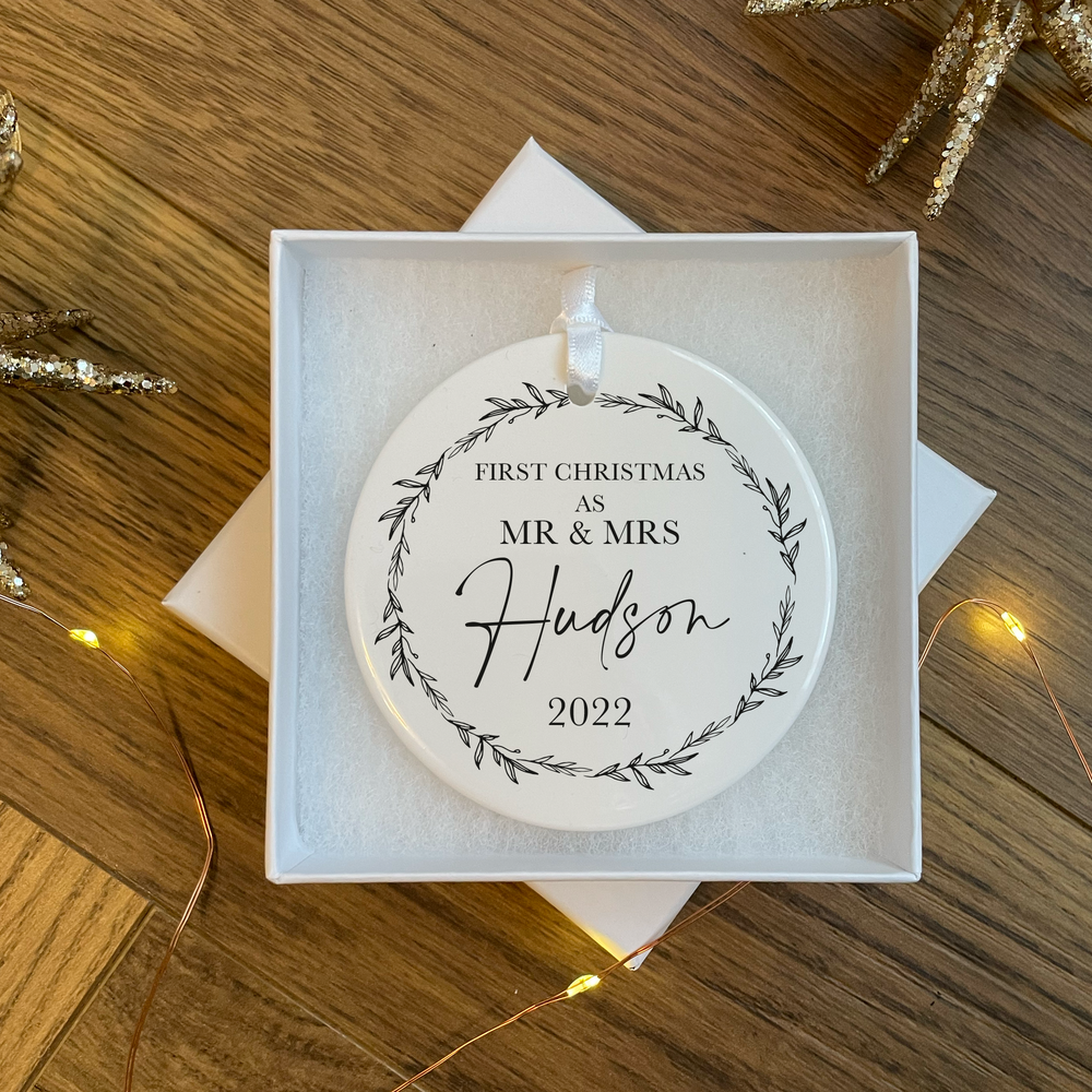 Personalised First Christmas as Mr & Mrs Bauble
