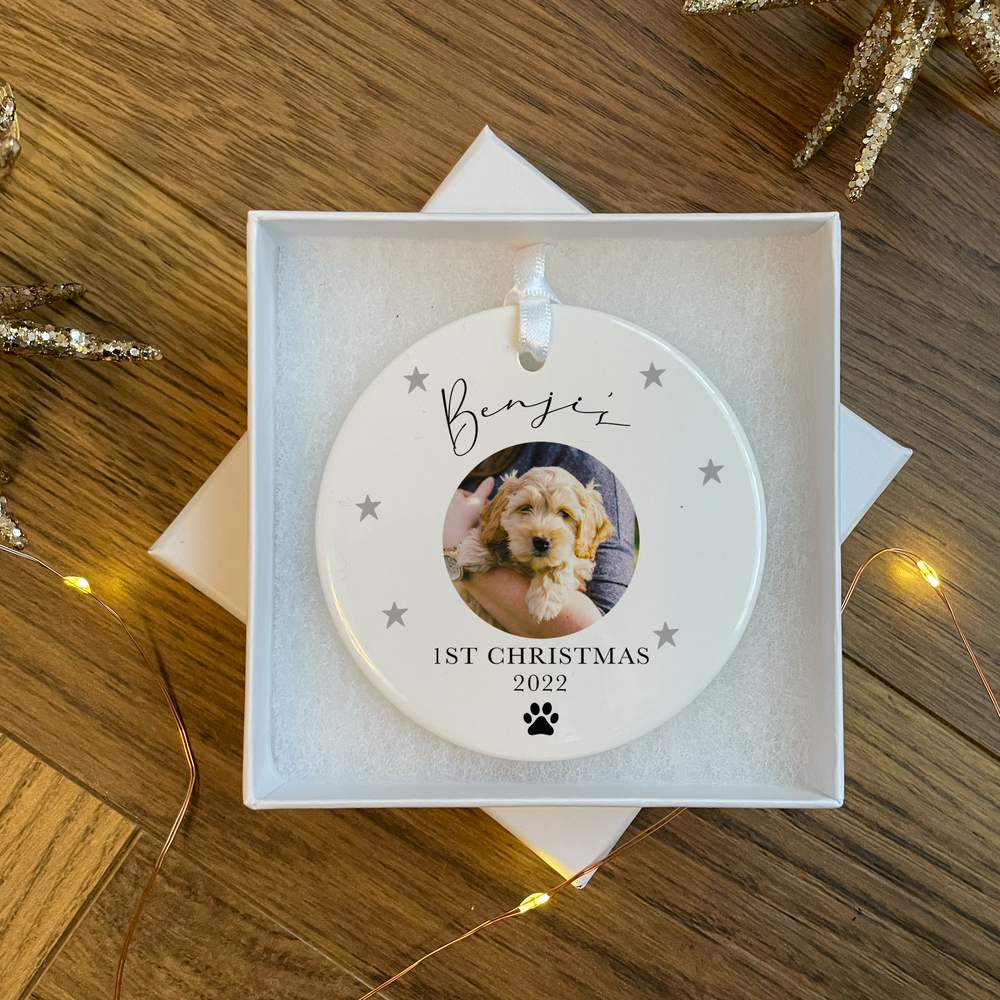 Personalised Dogs First Christmas Bauble