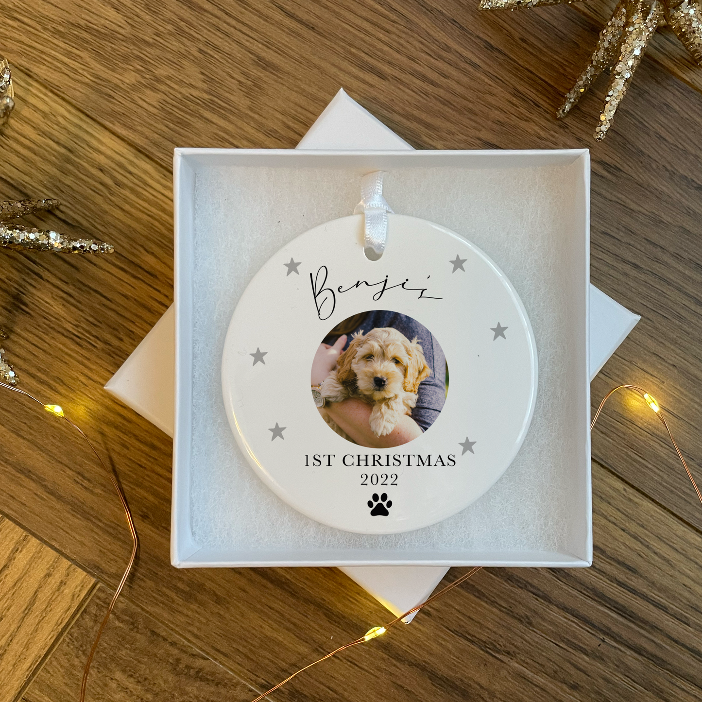 
                  
                    Personalised Dogs First Christmas Bauble
                  
                