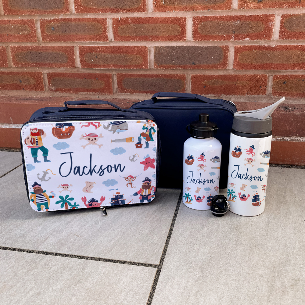 Personalised Pirate Lunch Box & Bottle Set