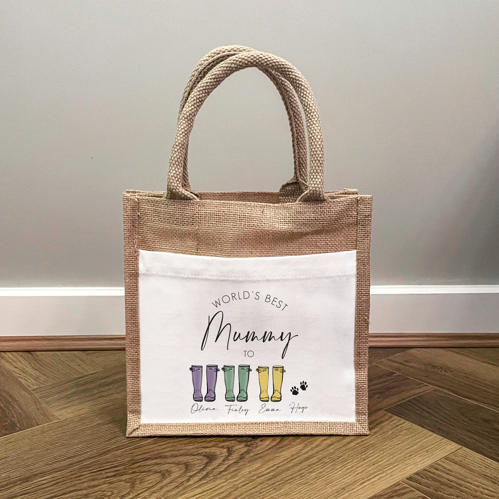 Personalised Best Mummy / Nanny Welly Boot Bag