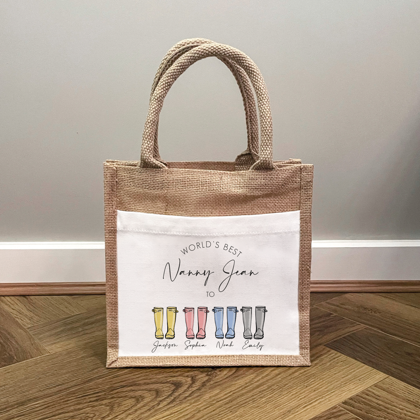 
                  
                    Personalised Best Mummy / Nanny Welly Boot Bag
                  
                